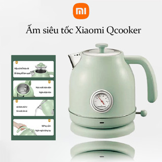 Ấm siêu tốc Xiaomi Qcooker kèm đồng hồ đo nhiệt độ nước, ấm đun nước ruột inox 304,phong cách retro cổ điển，sang trọng.