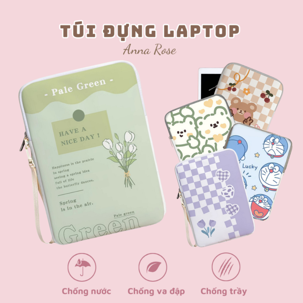 Túi chống sốc laptop 13inch | 14inch | 15inch phong cách dễ thương, túi chống sốc Macbook | Dell | A