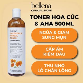 Toner hoa cúc cho da dầu mụn Calendula nước hoa hồng Bellena HC 500ml