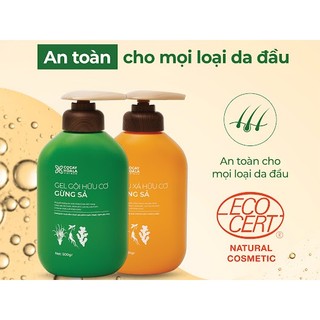 Dầu gội xả hữu cơ gừng sả cỏ cây hoa lá - ngăn dầu bết tóc và giảm gàu ngứa 500gr