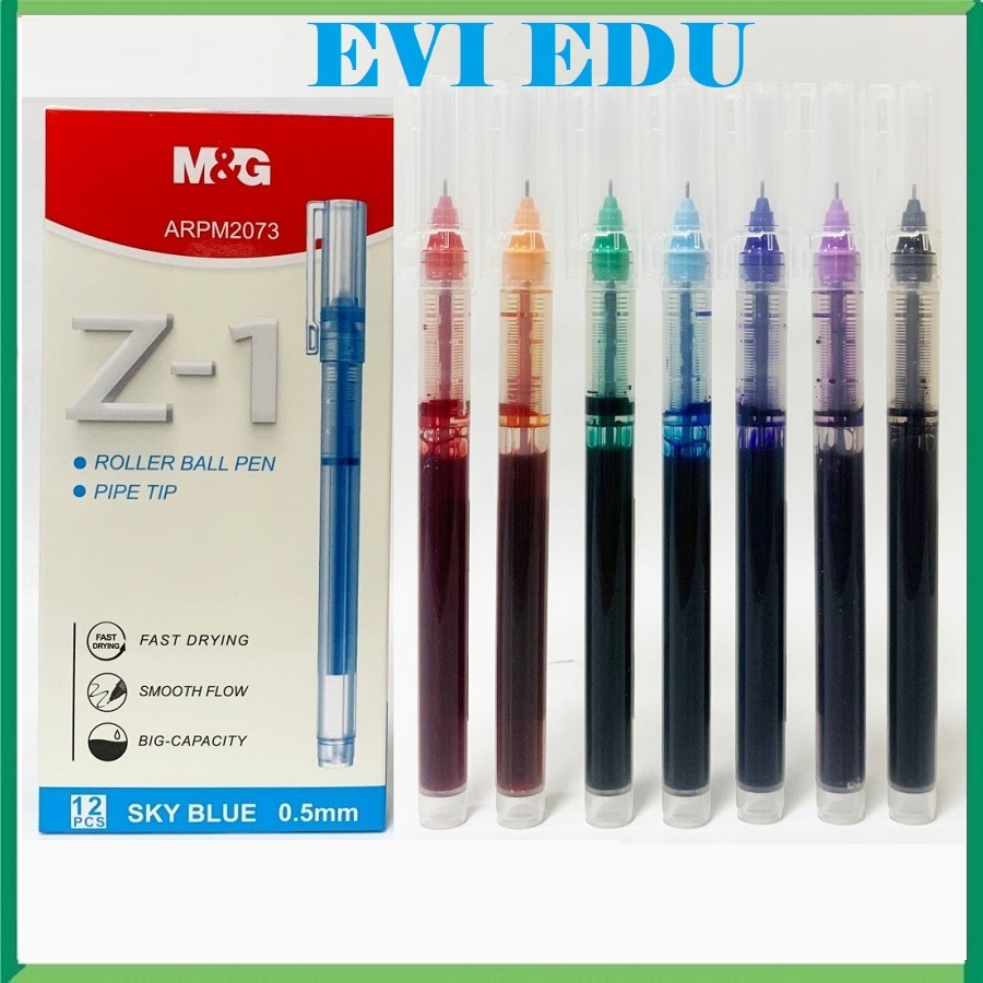 Hộp 12 cây bút gel nhiều màu M&G ARPM2073 / Roller pen 2073 Z-1 ngòi 0.5mm Caligraphy liner đi nét