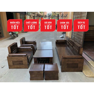 Bộ ghế sofa phòng khách gỗ sồi 100% kiểu đối sang trọng