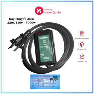 Bộ Dây Nguồn Mạch Cản 220v sang 110v, Dây Chuyển Điện Dimer Có Núm Điều Chỉnh 3000W
