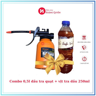 Combo Dầu bảo dưỡng quạt 0,5 lít kèm vịt tra dầu asaki japan 250ml ( có tách set)