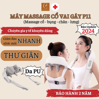 Máy massage cổ vai gáy P11 Zlife giảm đau nhanh thư giãn, Gối massage hồng ngoại, Massage lưng, chân
