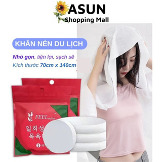 Khăn Tắm Dạng Nén Vải Cotton Soft Mềm Mại, Tiện Lợi 70cmx140cm