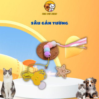 Sâu Gắn Tường Tự Chơi Có Dây Đàn Hồi Cho Mèo Đồ Chơi Có Chuông Cho Chó Mèo - Ken Pet Shop
