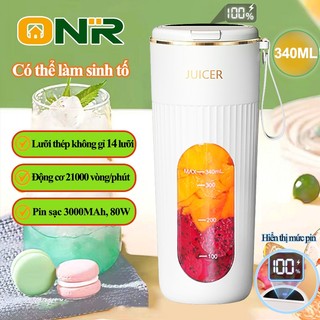 ONR máy xay sinh tố 340ml 14 lưỡi Màn hình hiển thị nguồn máy xay sinh tố cầm tay