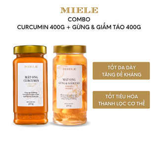 Combo: mật ong curcumin 400g + mật ong gừng & giấm táo 400g