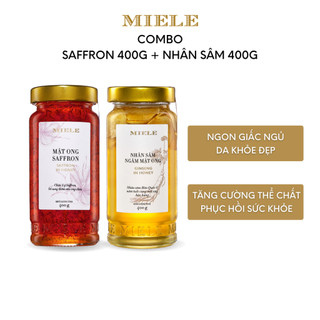 Combo: mật ong saffron 400g + mật ong nhân sâm 400g