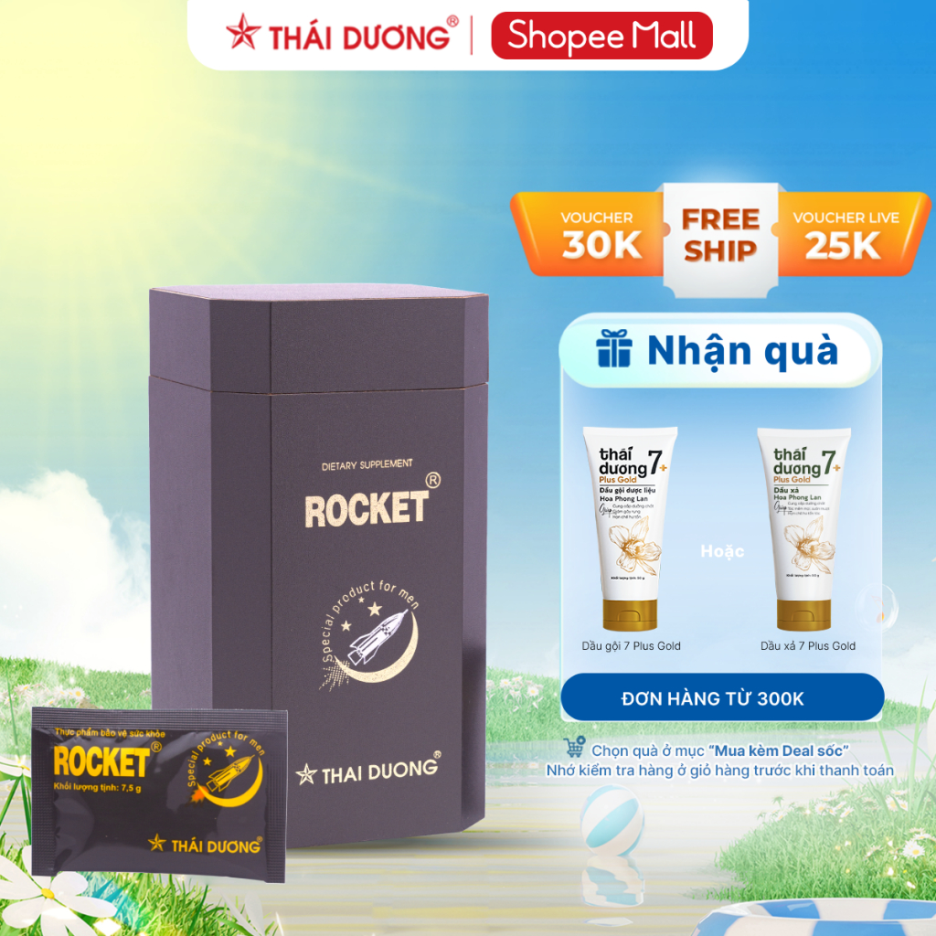 Thực phẩm bảo vệ sức khỏe ROCKET dành cho nam giới 30 gói Sao Thái Dương