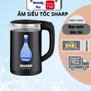 Ấm Siêu Tốc Sharp dung tích 2.2L công suất 1800W 2 lớp cách nhiệt bảo hành 12 tháng