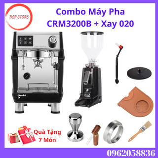 Combo máy pha cafe gemilai crm3200b+ xay 020