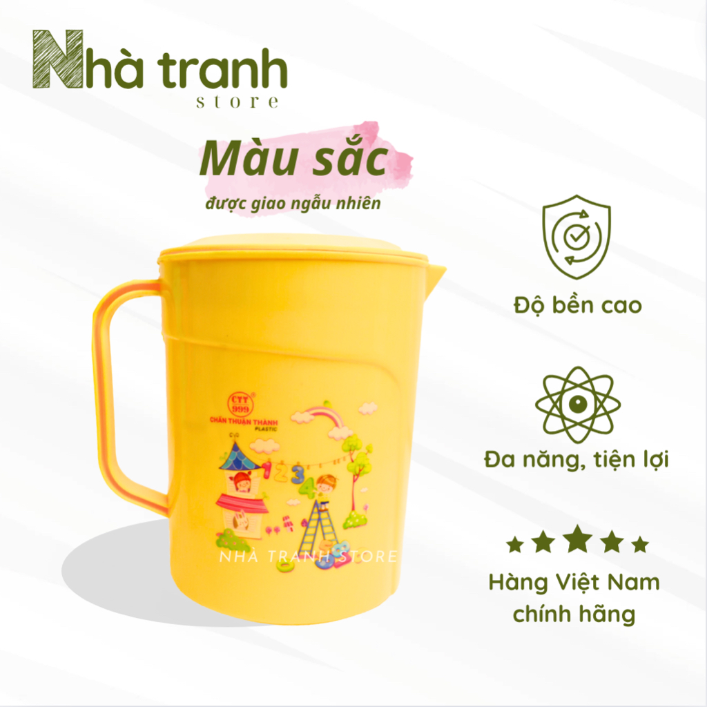 Combo 5 ca nhựa đựng nước đa năng tiện lợi loại 700ml, 1 lít, 1.5 lít, 2 lít Chấn Thuận Thành