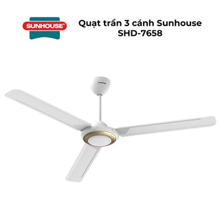 Quạt trần Sunhouse 3 cánh SHD-7658, công suất 75W, Bảo hành chính hãng 1 năm