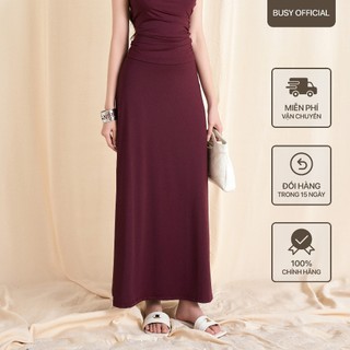 Chân Váy Maxi Nữ BUSY Thun Lạnh Cao Cấp Co Giãn Dáng A Chun Cạp Sau CVMX