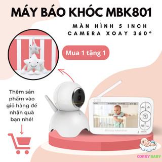 Máy báo khóc Cao cấp Corky baby mbk801 camera xoay 360 màn hình HD 720p cực nét
