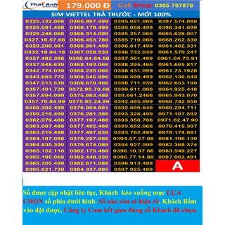 SIM VIETTEL ĐẸP TRẢ TRƯỚC, 096XXX, 097 XXX, 098 XXX - CHỌN SỐ - NGHE GỌI, 4G, TOÀN QUỐC, GÓI CƯỚC TOMATO VÀ CÓ KÈM GÓXXX