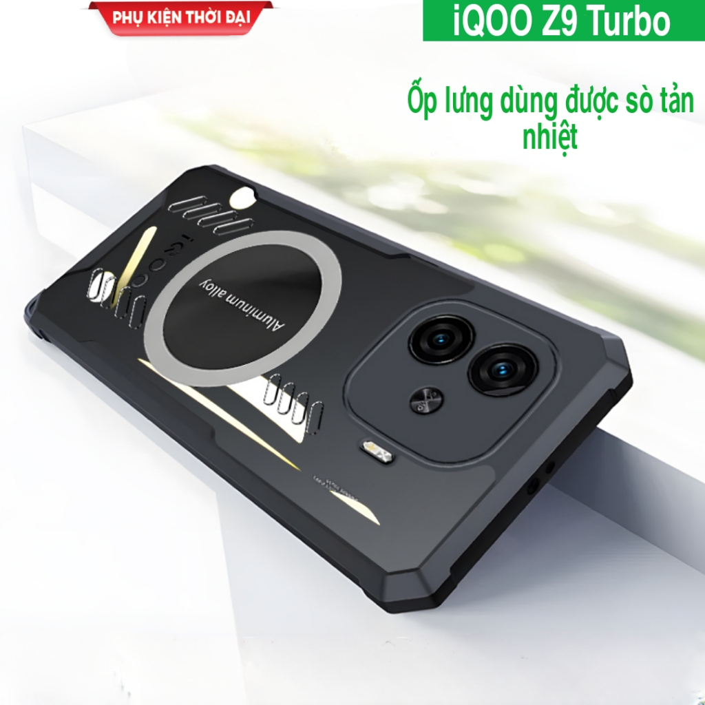 Ốp lưng iQOO Z9 Turbo / Z9 / Z9 Turbo+ thoát khí lưng trong viền dẻo dùng được sò tản nhiệt