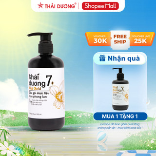 Combo Mua dầu gội dược liệu Thái Dương 7 Plus Gold 500ml Tặng 1 sữa tắm 7 Plus Gold hoa phong lan  250ml_Sao Thái Dương