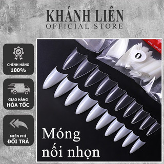 Móng nối nhọn ngắn form chuẩn- gói 500 móng tip ovan mỏng dẻo đủ size số