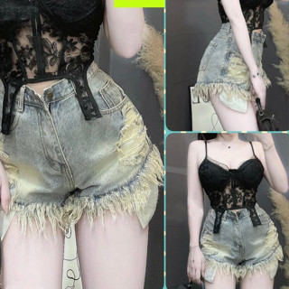 Quần jean rách LÒI TÚI mẫu 1 nút _Q 89_chân ngắn BTQ