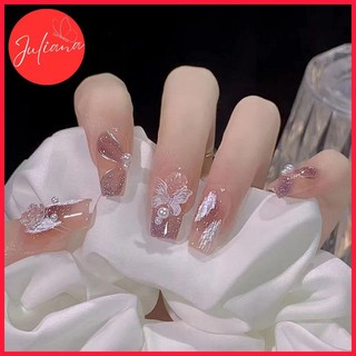 [Mã-D492] Móng Tay Giả Juliana Hộp 24 Nails Box (Kèm Phụ Kiện Làm Móng)