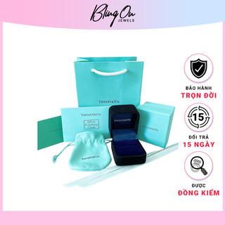 Bộ túi hộp tiffany nhung cao cấp đựng quà tặng, trang sức full set đầy đủ hộp, túi xách