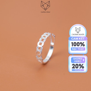 Nhẫn Nữ Bạc Ta CaoBac Silver Mặt Xu Kim Tiền Đính Đá Lấp Lánh Tài Lộc May Mắn Làm Quà Cho Mẹ Quà Tặng Bạn Gái