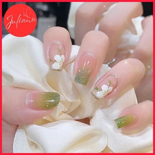 [Mã-A754] Set 24 Móng Tay Giả Juliana Hoạ Tiết  Bông Hoa Dành Cho Nữ(Kèm Phụ Kiện Làm Móng)