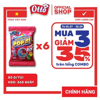 Combo 6 túi kẹo dẻo thiên thạch từ nước ép trái cây thật popit | kẹo dẻo | đồ ăn vặt
