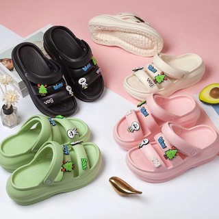 Dép Sandal Sticker chất liệu EVA mũi nhọn đế cao 5cm, phong cách Hàn Quốc, đi chơi, đi biển