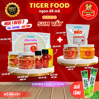COMBO Bánh tráng phơi sương TIGER FOOD Bánh Tráng + Muối Tôm Hành Phi + Bơ béo + Tóp Mỡ + Sốt tắc FREESHIP Đồ ăn vặt