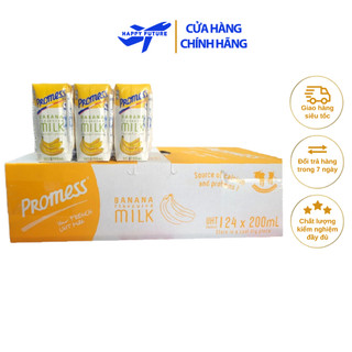[Thùng 24 Hộp] Sữa Tươi Vị Chuối Promess 200ml - Nhập Khẩu Pháp