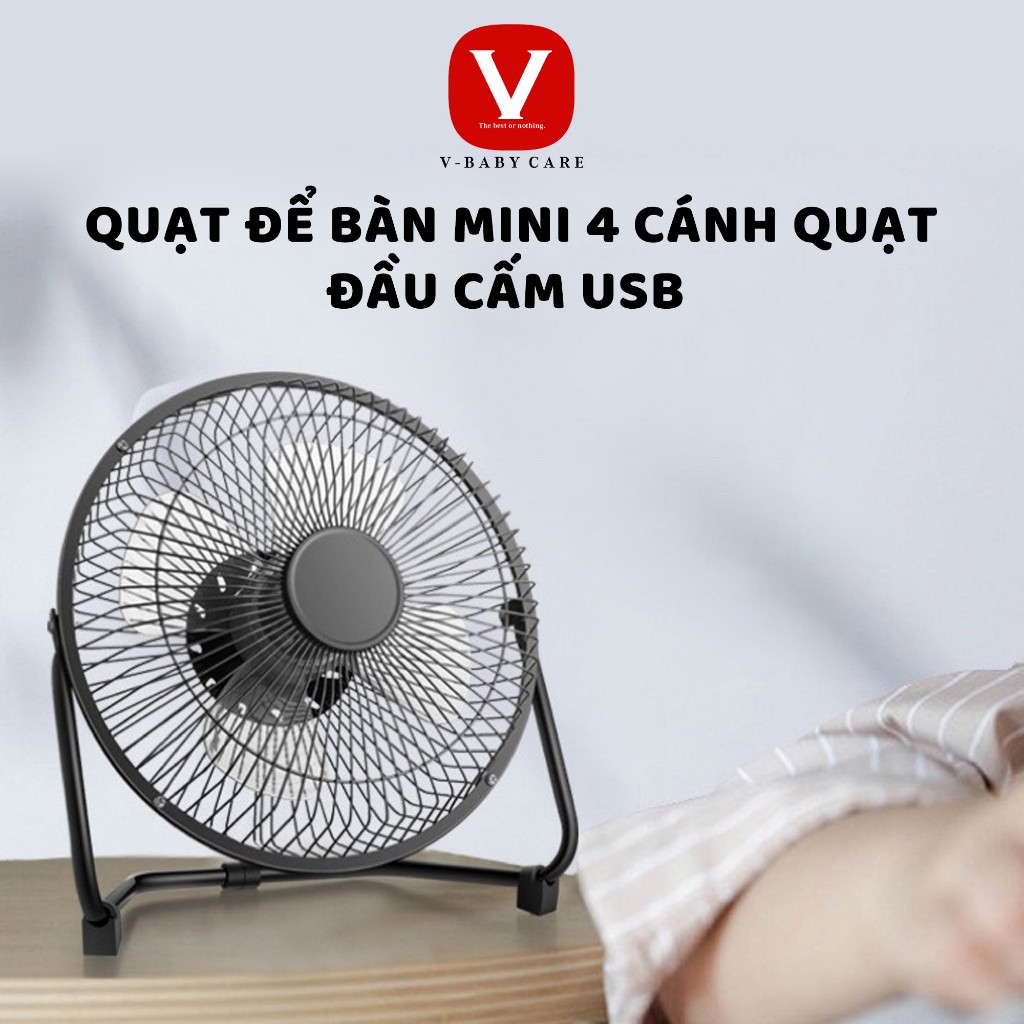 Quạt Mini Lồng Sắt Sạc USB Tiện Ích