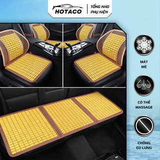 Lót ghế gỗ ô tô, tựa lưng ghế gỗ, đệm gỗ xe hơi, đệm lót ngồi văn phòng | HOTACO