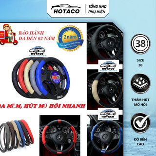 Bọc vô lăng, bao tay lái xe hơi Sparco, ốp vô lăng ô tô bằng da cao cấp, kích thước 38cm | HOTACO