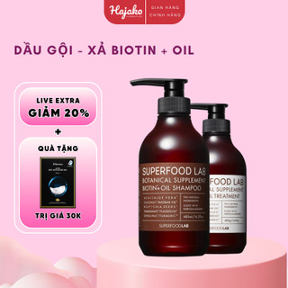 Combo Gội Xả Phục Hồi Hư Tổn Superfood Lab Làm Sạch và Làm Mềm Mượt Tóc 480ml HAJAKO