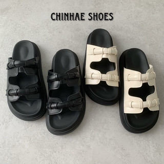Dép lê quai ngang da Pu cao cấp tăng chiều cao 4cm chất liệu da Pu phong cách trẻ trung năng động Ulzzang