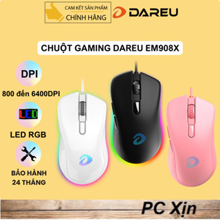 Chuột Gaming Dareu EM908X OPTICAL sw (RGB, BRAVO sensor) Chính Hãng