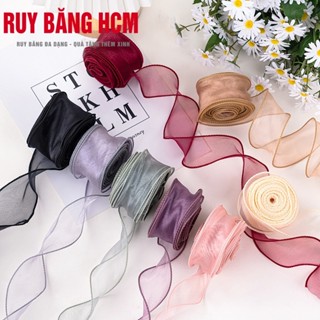 Ruy băng voan 4cm viền sóng cuộn 9 mét ruy băng đuôi cá gói quà buộc nơ hàng đẹp chất lượng giá tốt