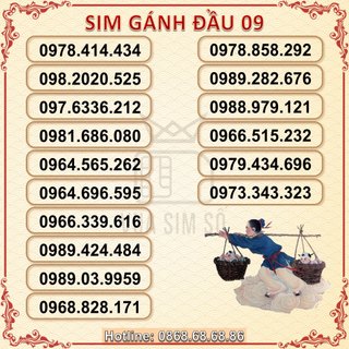 Sim Số Đẹp Sim Gánh Vip Đầu 09 , Sim Viettel Trả Trước, Hỗ Trợ Đăng Ký Chính Chủ
