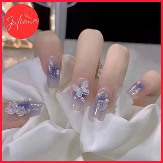 [Mã-D483] Set 24 Móng Tay Giả Juliana Trơn Họa Tiết (Tặng Kèm Keo + Dũa + Miếng Dán )