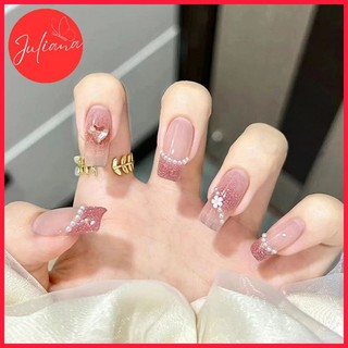 [Mã-D446] Móng Tay Giả Juliana Hộp 24 Nails Box (Kèm Phụ Kiện Làm Móng)
