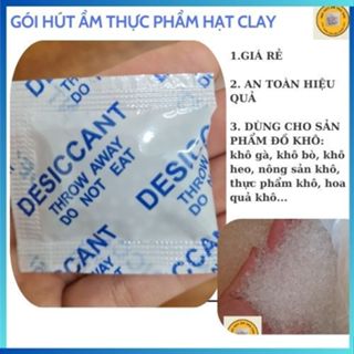 Gói hút ẩm thực phẩm 1kg hạt Clay (Đất sét hoạt tính) chữ XANH bảo quản thực phẩm khô, hạt dinh dưỡng chống ẩm mốc