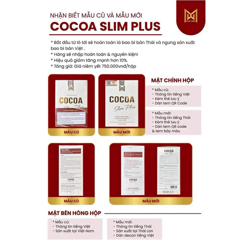 Giảm cân cocoa slim plus mẫu mới
