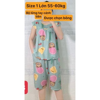 Size được chọn mẫu bộ tole lanh lững tay cánh tiên , vải tole 2 da loại 1 size 1 lớn
