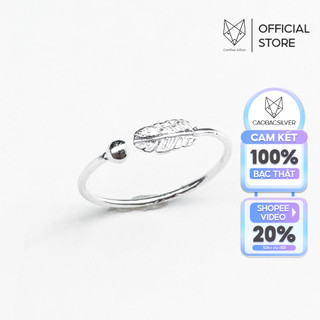 Nhẫn Bạc Ta CaoBac Jewellery Cho Nữ Basic Không Đính Đá Hình Lông Vũ Bản Mảnh