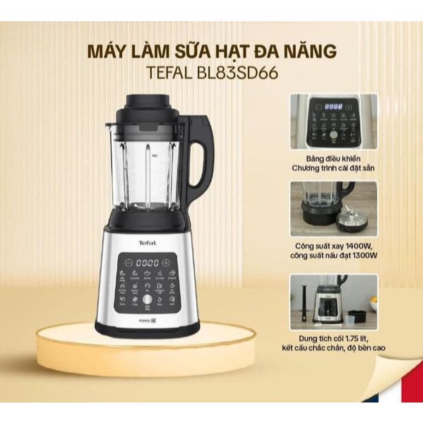 Máy làm sữa hạt, xay nấu đa năng Tefal Perfectmix Cook BL83SD66