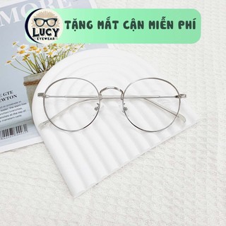 Gọng kính cận nam nữ Lucy dáng tròn kim loại thời trang - Tặng mắt cận miễn phí